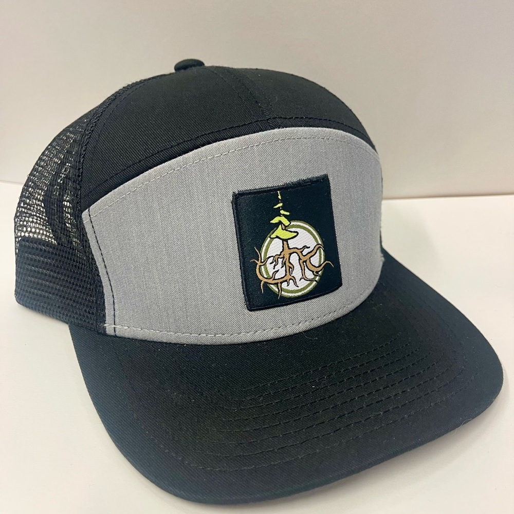 Black and Gray Trucker Hat with Patch